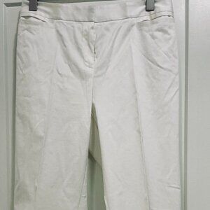 NEW Lafayette 148 White Cropped Pants | Modern Tailored Fit | Minimalist Classic